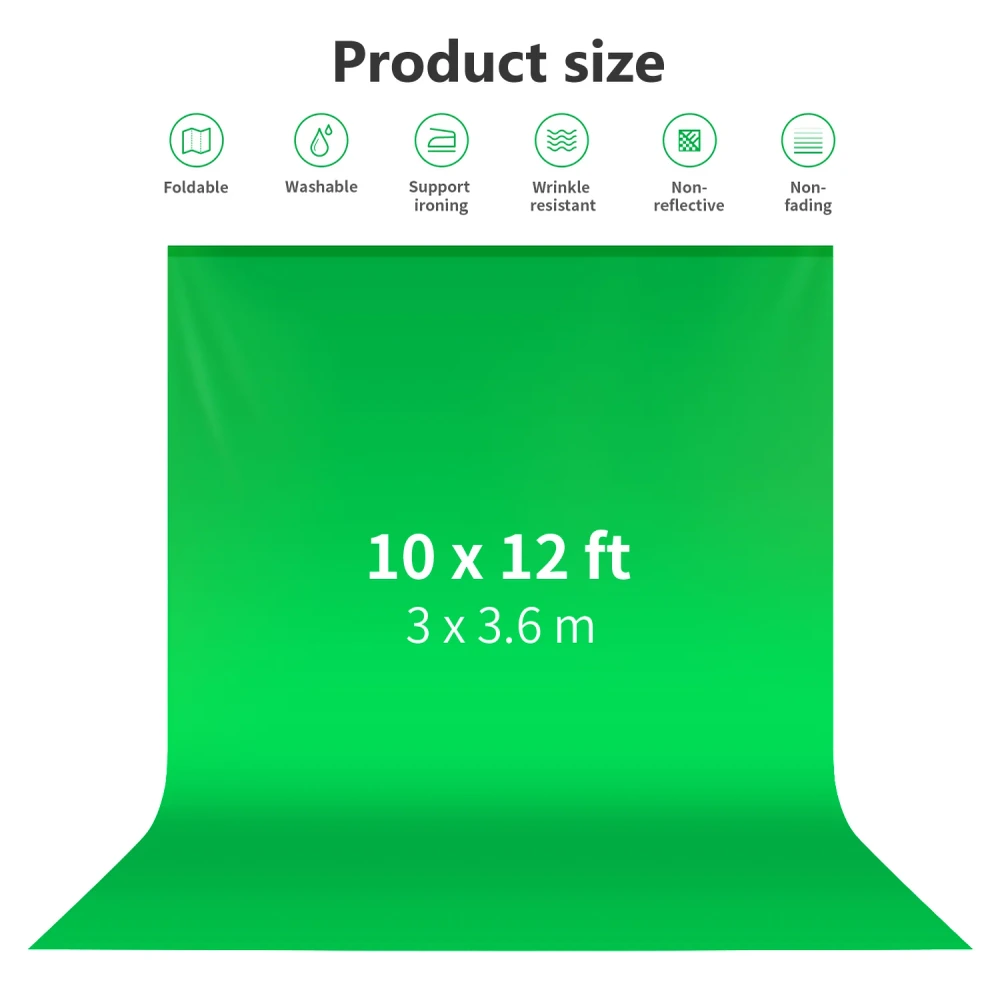 NEEWER 3x6M Collapsible Backdrop green