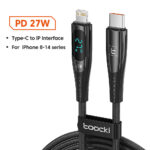Toocki Metal Zinc Alloy Purple Cable USB-C To Lightning, 27W, 1M, TXCTL-XY2A05 Black