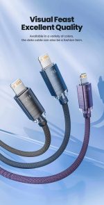 USB კაბელი Toocki Crystal Aluminum USB To Lightning Cable, TXCL SJ01, 1M, Black (3)