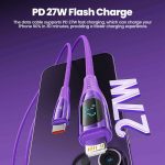 USB კაბელი Toocki Metal Zinc Alloy Purple Cable USB C To Lightning, 27W, 1M, TXCTL XY2A05 Blac