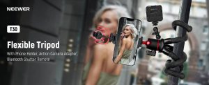 NEEWER T30 Flexible Tripod Kit with Remote, Vlog Phone Tripod