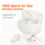 ყურსასმენი Toocki Wireless Bluetooth 5.3 Headphones 30Hrs Playtime Stereo in-Ear Earphones, TTWS-YYA0M, Beige