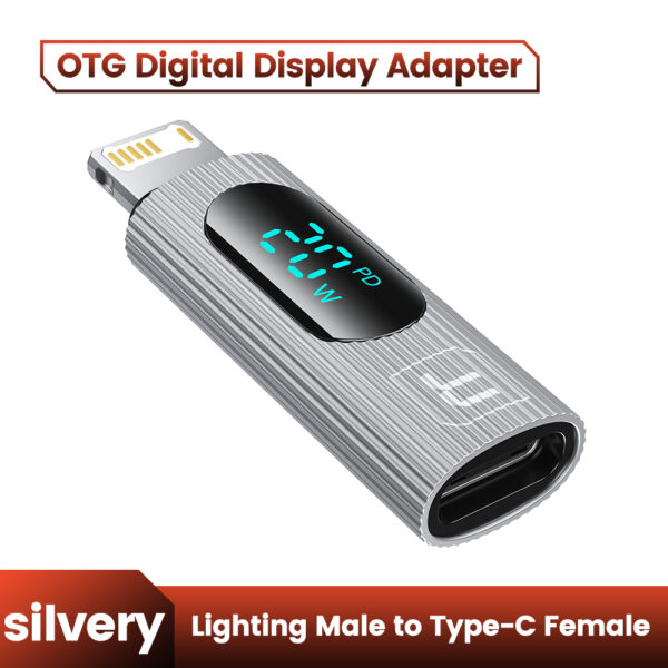 OTG ადაპტერი Toocki 20W OTG 480Mbps USB-C To Lightning Adapter Converter, TZJTLC-XB0G, Grey