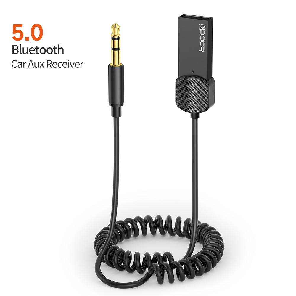 აუდიო ადაპტერი TOOCKI USB to Aux Car Bluetooth 5.0 Receiver Audio Adapter, TBT01-YS01 Black