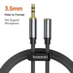 აუდიო კაბელი TOOCKI 3.5mm Male to 3.5mm Female Extension Cable 5m, Support Microphone, TYPX2-MDC0G, Gray
