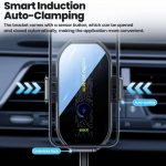 უსადენო დამტენი TOOCKI A7 Wireless Car Charger 15W Fast Charging Auto-Clamping Air Vent Cell Phone Holder, TZJCZ-A701, Black