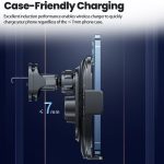 უსადენო დამტენი TOOCKI A7 Wireless Car Charger 15W Fast Charging Auto-Clamping Air Vent Cell Phone Holder, TZJCZ-A701, Black