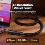 HDMI კაბელი Toocki HDMI Cable 4K 60hz High Definition Version hd 2.0 cables, 1M, Black, TXCHH4 JKC0