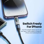 OTG ადაპტერი Toocki 20W OTG 480Mbps USB C To Lightning Adapter Converter, TZJTLC XB0G, Grey 1