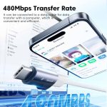 OTG ადაპტერი Toocki OTG Lightning to USB C Adapter Converter, TZJTCL WS0G, Gre