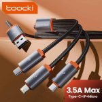 USB კაბელი Toocki USB To Micro USB, Lighting, Type C cable 3 in 1 Cable, 1M TXCLCM BL0G B