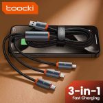 USB კაბელი Toocki USB To Micro USB, Lighting, Type C cable 3 in 1 Cable, 1M TXCLCM BL0G Blac