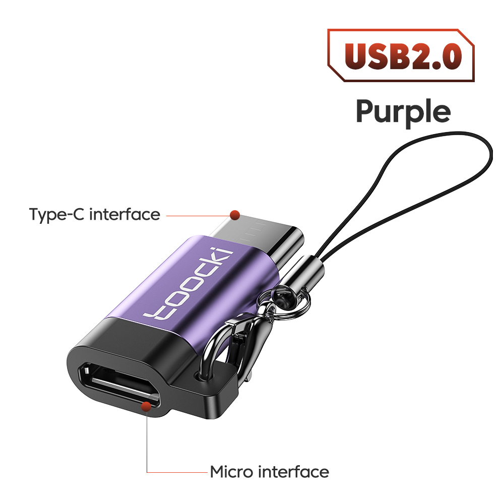 OTG ადაპტერი Toocki Micro USB to USB-C OTG, Mini Portable High Speed OTG Adapter TZJTCM-XK05