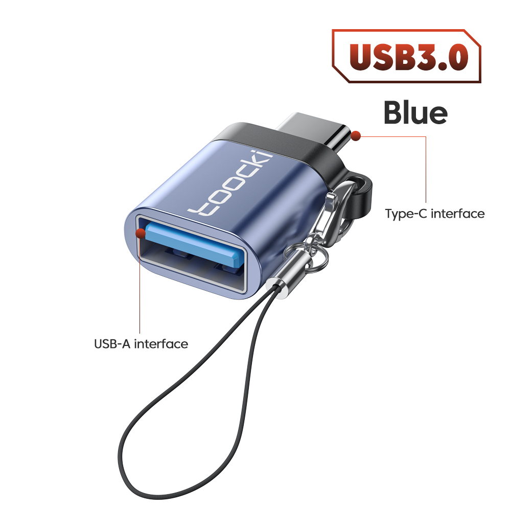 OTG ადაპტერი Toocki USB 3.0 to USB-C 3A OTG Adapter TZJTAC-XK03, Blue