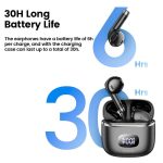 ყურსასმენი Toocki Wireless Bluetooth 5.3 Earphone, 35mAh, TTWS V06A01, Bla