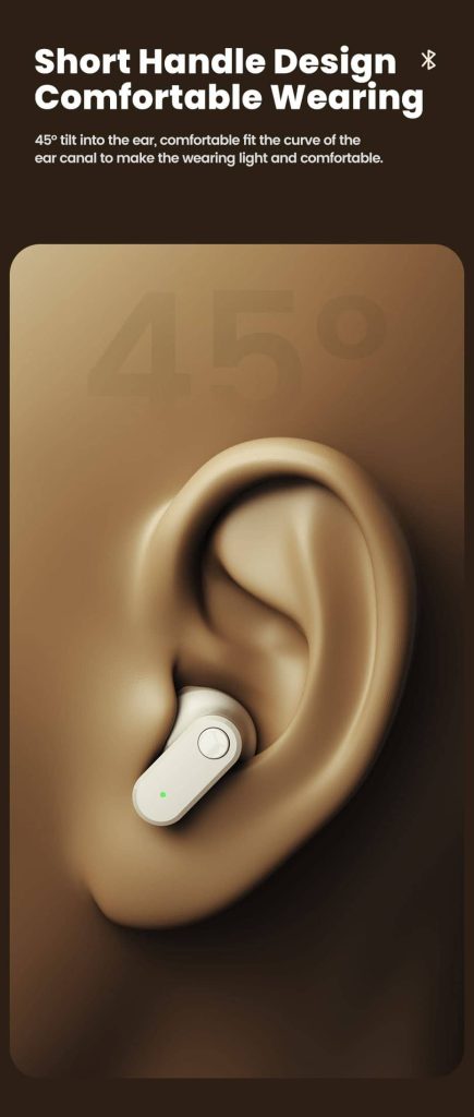 ყურსასმენი Toocki Wireless Bluetooth 5.3 Headphones 30Hrs Playtime Stereo in Ear Earphones, TTWS YYA0M, Beige (4)