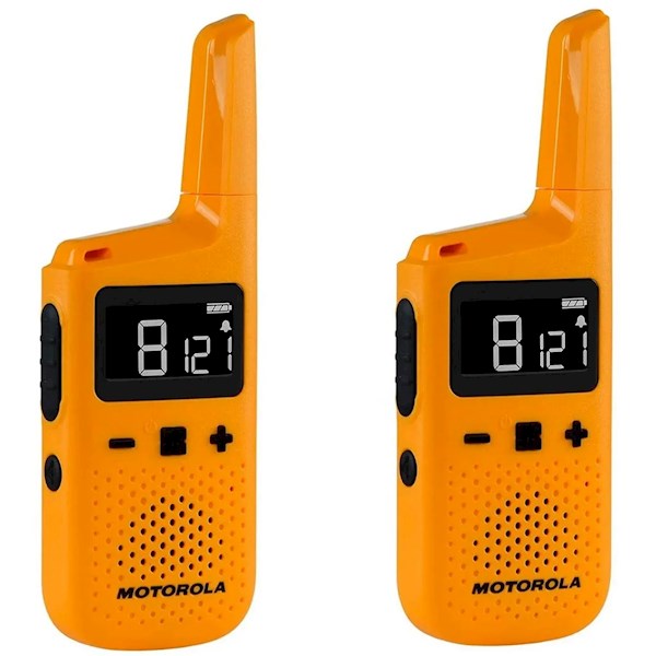 ბრენდი: Motorola მოდელი: T72 პროდუქტის ტიპი: რაცია რაოდენობა: 2 ცალი სიხშირის დიაპაზონი: 446.000 - 446.200 MHz გადამცემის სიმძლავრე: 0,5 W მოქმედების რადიუსი: 8 კილომეტრი არხების რაოდენობა: 16 კოდების რაოდენობა: 121 ანტენის ტიპი: ფიქსირებული სტანდარტი: PMR ბატარეა: Li-Ion ბატარეის მოცულობა: 1130 mAh ბატარეის ხანგრძლივობა: 24 საათი ზომები: 47 x 21 x 136 მმ ფერი: ყვითელი