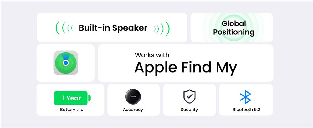 Smart Tag UGREEN 60387, Apple Certified, Smart Bluetooth Finder