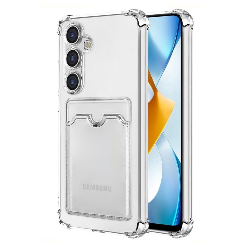 Samsung Galaxy S24 Transparent Card Case, გამჭვირვალე ბარათის ჩასადებით ქეისი