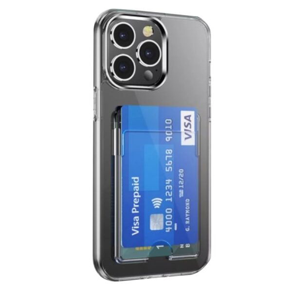 iPhone 15 Pro Transparent Card Case, გამჭვირვალე ბარათის ჩასადებით ქეისი