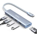 USB C ჰაბი UGREEN CM478 (35581), USB, USB C, HDMI, HUB, Blue 1