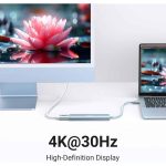 USB C ჰაბი UGREEN CM478 (35581), USB, USB C, HDMI, HUB, Blue 2
