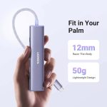 USB C ჰაბი UGREEN CM478 (35582), USB, USB C, HDMI, HUB, Purple 1