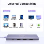USB C ჰაბი UGREEN CM478 (35582), USB, USB C, HDMI, HUB, Purple 2
