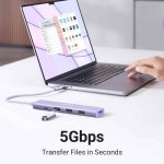 USB C ჰაბი UGREEN CM478 (35582), USB, USB C, HDMI, HUB, Purple 4