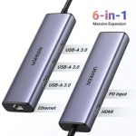 USB C ჰაბი UGREEN CM512 (15598), Type C, USB, HDMI, Lan, PD, Hub, Grey 4