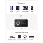 Bluetooth მიმღები UGREEN CM596 (90748), Bluetooth, AUX, Car Adapter, Black 2