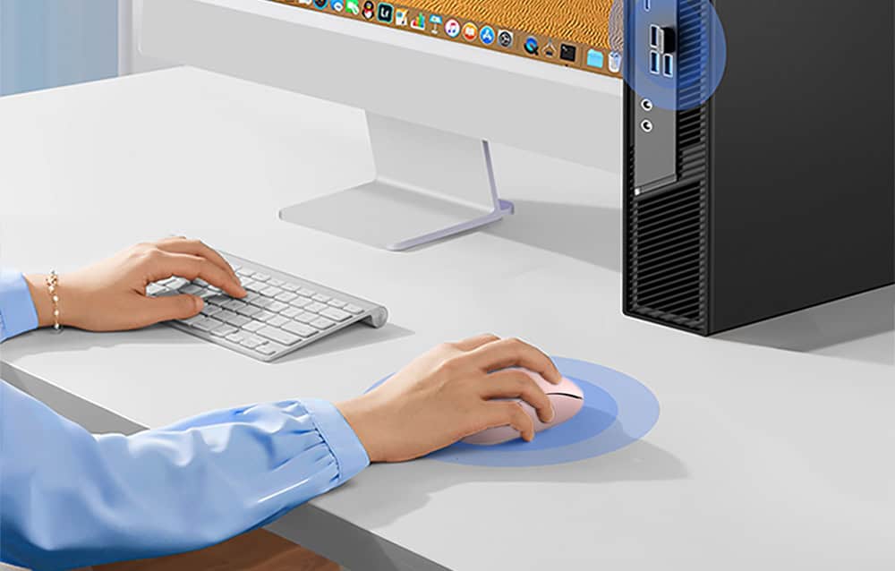 მაუსი UGREEN MU105 (90686), Wireless, USB, Mouse, Cherry Pink 3