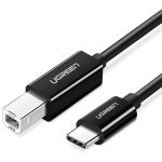 პრინტერის კაბელი UGREEN US241 (80811), USB C Male To USB B 2.0 Male, Printer Cable, 1M, Black 1