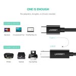 პრინტერის კაბელი UGREEN US241 (80811), USB C Male To USB B 2.0 Male, Printer Cable, 1M, Black 3