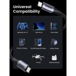ვიდეო კაბელი UGRaEEN US355 (80150), 4K Video Cable , 100W Type c To Type c USB C To USB C 3.2 Gen 2 Cable, 1m, Black 3