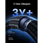 ვიდეო კაბელი UGRaEEN US355 (80150), 4K Video Cable , 100W Type c To Type c USB C To USB C 3.2 Gen 2 Cable, 1m, Black 4q