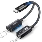 აუდიო ადაპტერი UGREEN CM721 (25837), Type C to 3.5mm Audio Adapter with Power Delivery, Blac