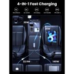 მანქანის დამტენი UGREEN EC706 (35571), 150W, Type C, USB, Car Charger, Gr