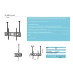 ტელევიზორის საკიდი ჭერზე Allscreen C521, 55 95, TV Ceiling Mount,