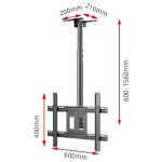 ტელევიზორის საკიდი ჭერზე Allscreen C560 15, 32 75, TV Ceiling Mount