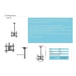 ტელევიზორის საკიდი ჭერზე Allscreen C560 15, 32 75, TV Ceiling Mount, Black