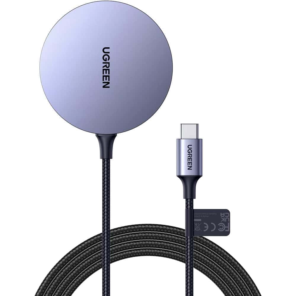 უსადენო დამტენი UGREEN CD245 (30233), MFI MagSafe 15W, Type C to Magnetic Wireless Charger, Gray