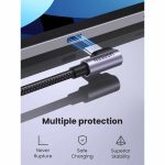 usb kabeli ugreen us255 50124 60w usb c to angled usb c round 1m grey