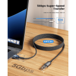 USB დამაგრძელებელი Toocki TXCAA2U3 TY0G, USB 3.0 Male to USB Female, Extension Male Cable, 2m, Bla
