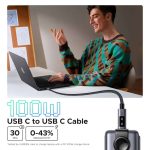 usb kabeli ugreen l509 35521 100w usb c to usb c 2m blackgrey (1)