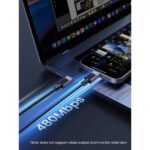 usb kabeli ugreen l513 45067 240w usb c to usb c pd fast charging cable 1m space gray (1)