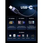 usb kabeli ugreen l513 45075 240w usb c to usb c pd fast charging cable 1m space gray (1)