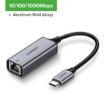 USB ქსელის ადაპტერი UGREEN CM199 (50737) USB Type C to 10/100/1000M Ethernet Adapter (Space Gray)
