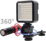 Ulanzi PT-3 Triple Cold Shoe Gimbal Microphone Mount Extenstion Bar, w 1/4 inch Adapter - Image 3