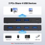 სვიჩი UGREEN US216 (30768), 2 In 4 Out USB 3.0 Sharing Switch Box, Black - Image 3
